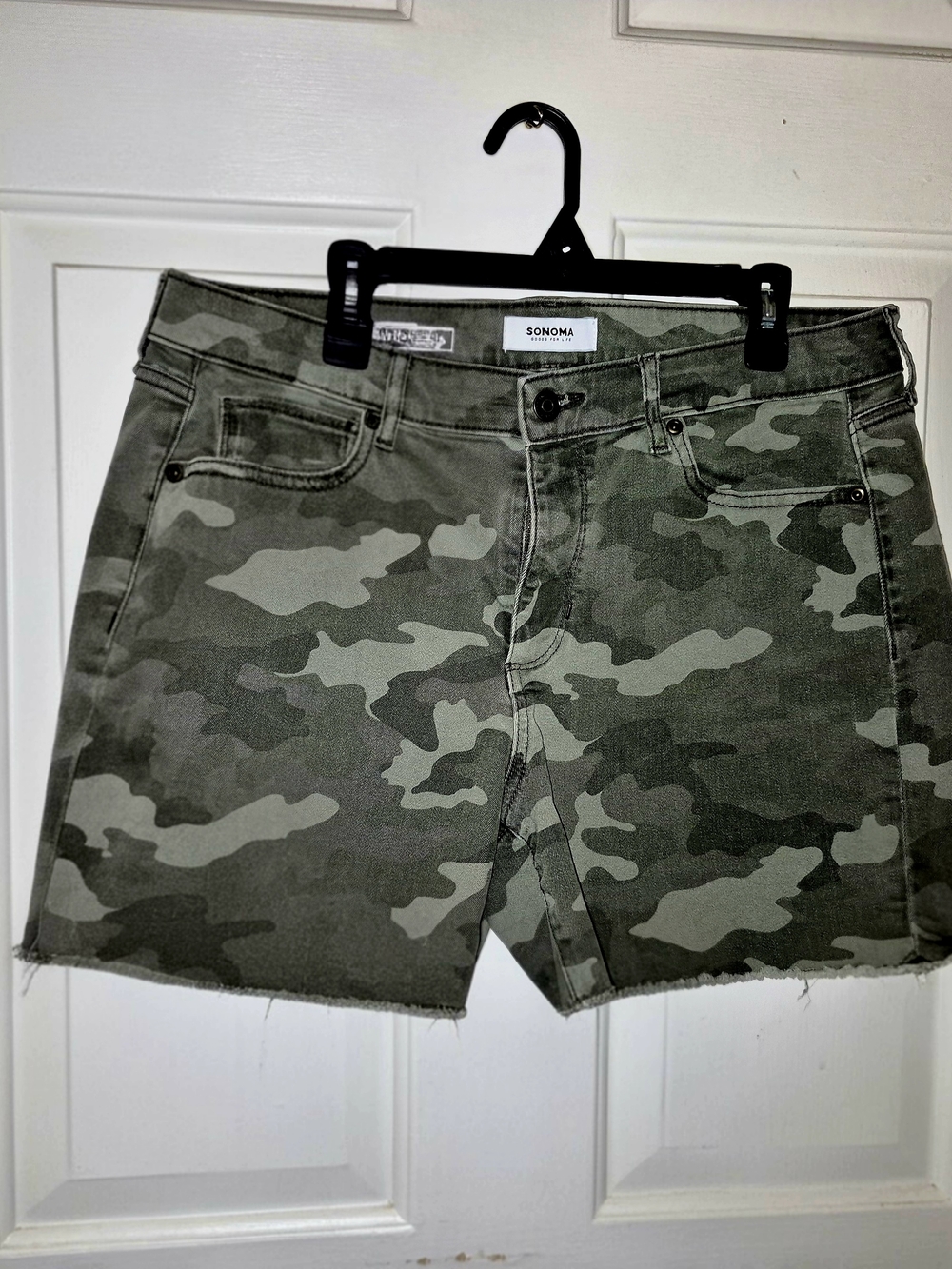 SONOMA Olive Green Camo Denim Shorts